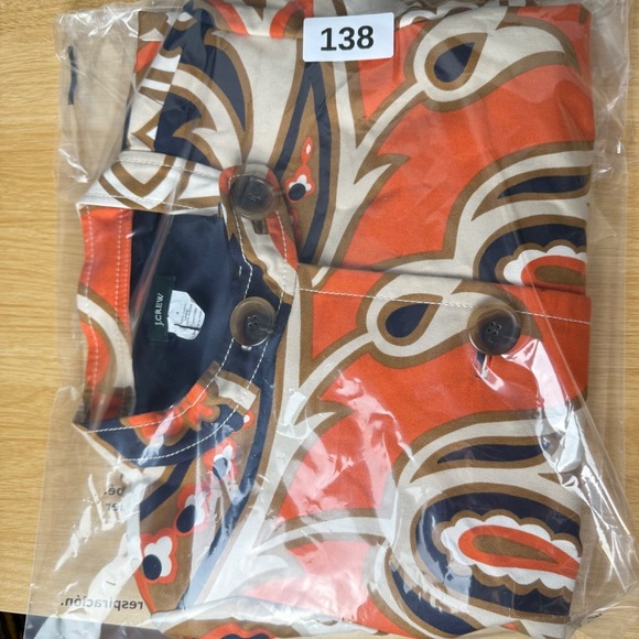 J.Crew Paisley Floral Jacket Womens 4 Orange Navy Excellent Cropped Retro 77388 - Picture 13 of 13